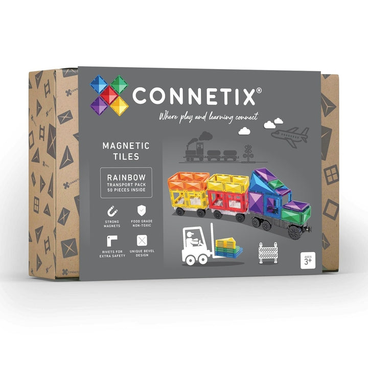 Connetix Tiles - 50 Piece Transport Pack | Rainbow