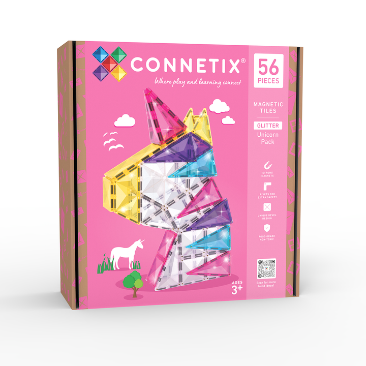 Connetix Tiles - 56 Piece Unicorn | Glitter Pack