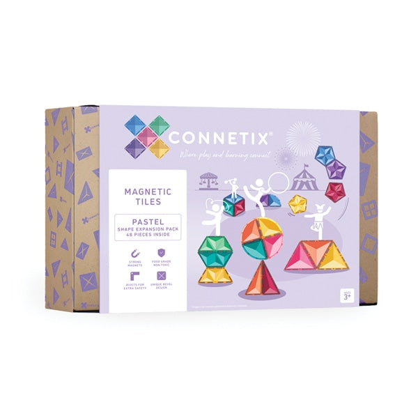 Connetix Tiles - 48 Piece Expansion Set | Pastel