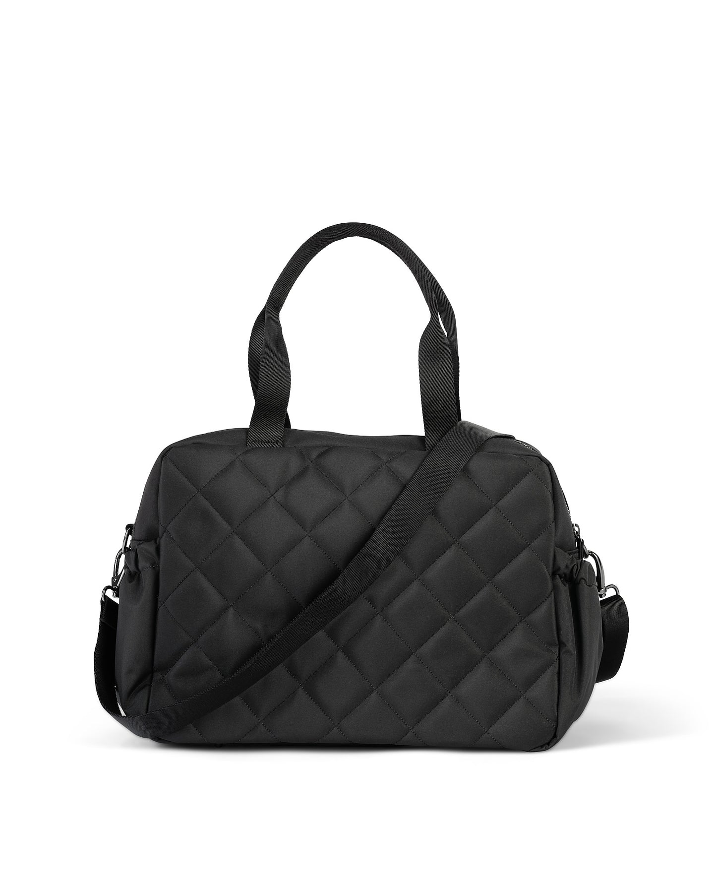 OiOi Carry All Nappy Bag Black Diamond Quilt Daisy and Hen