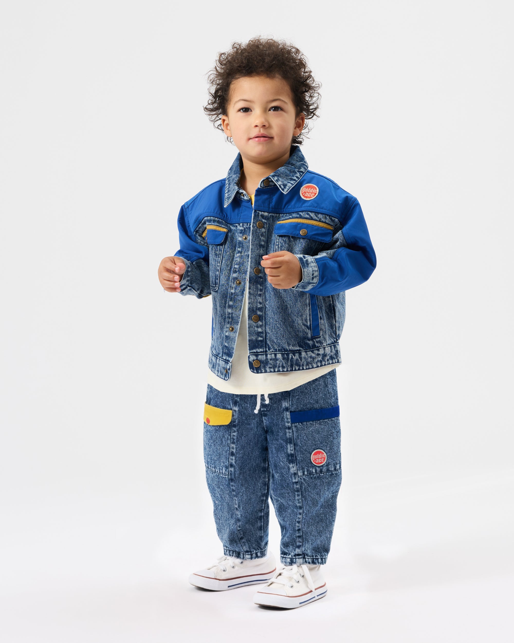 Colour Block Vintage Denim Jacket