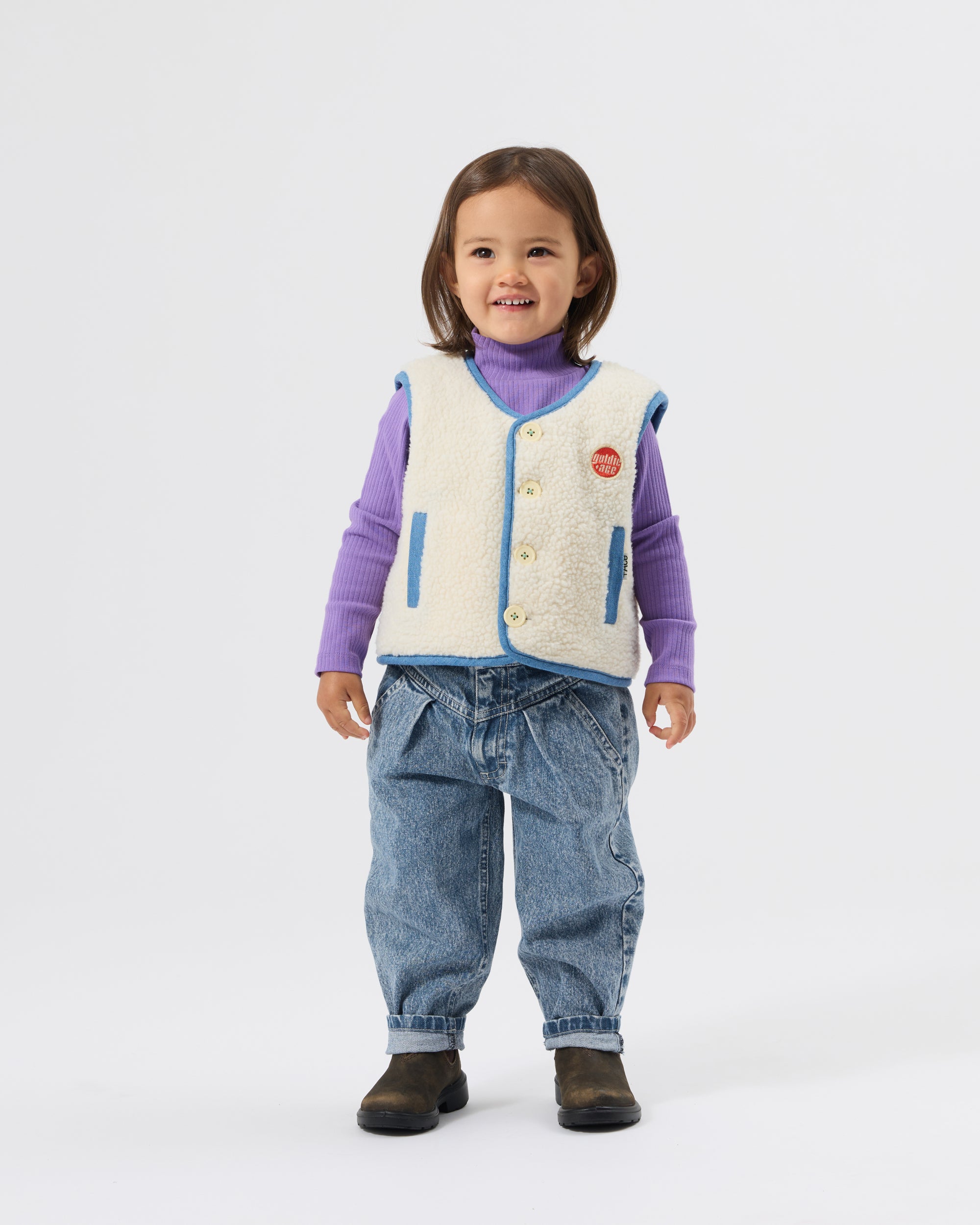 Reversible Chambray Button Vest