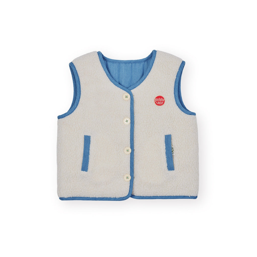 Reversible Chambray Button Vest