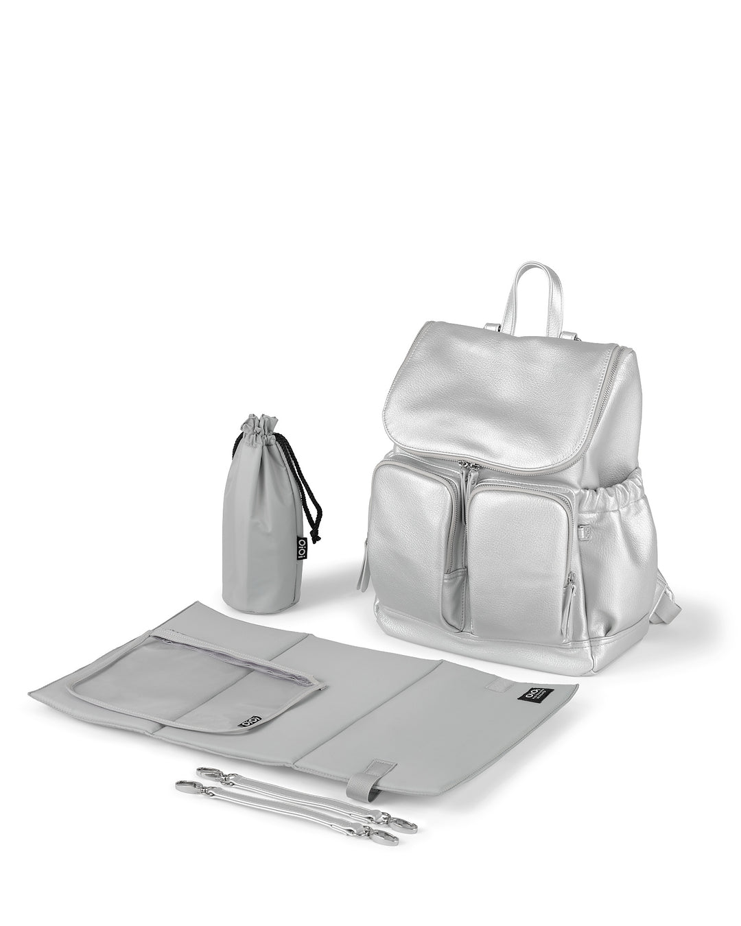 OiOi Nappy Backpack - Silver Dimple