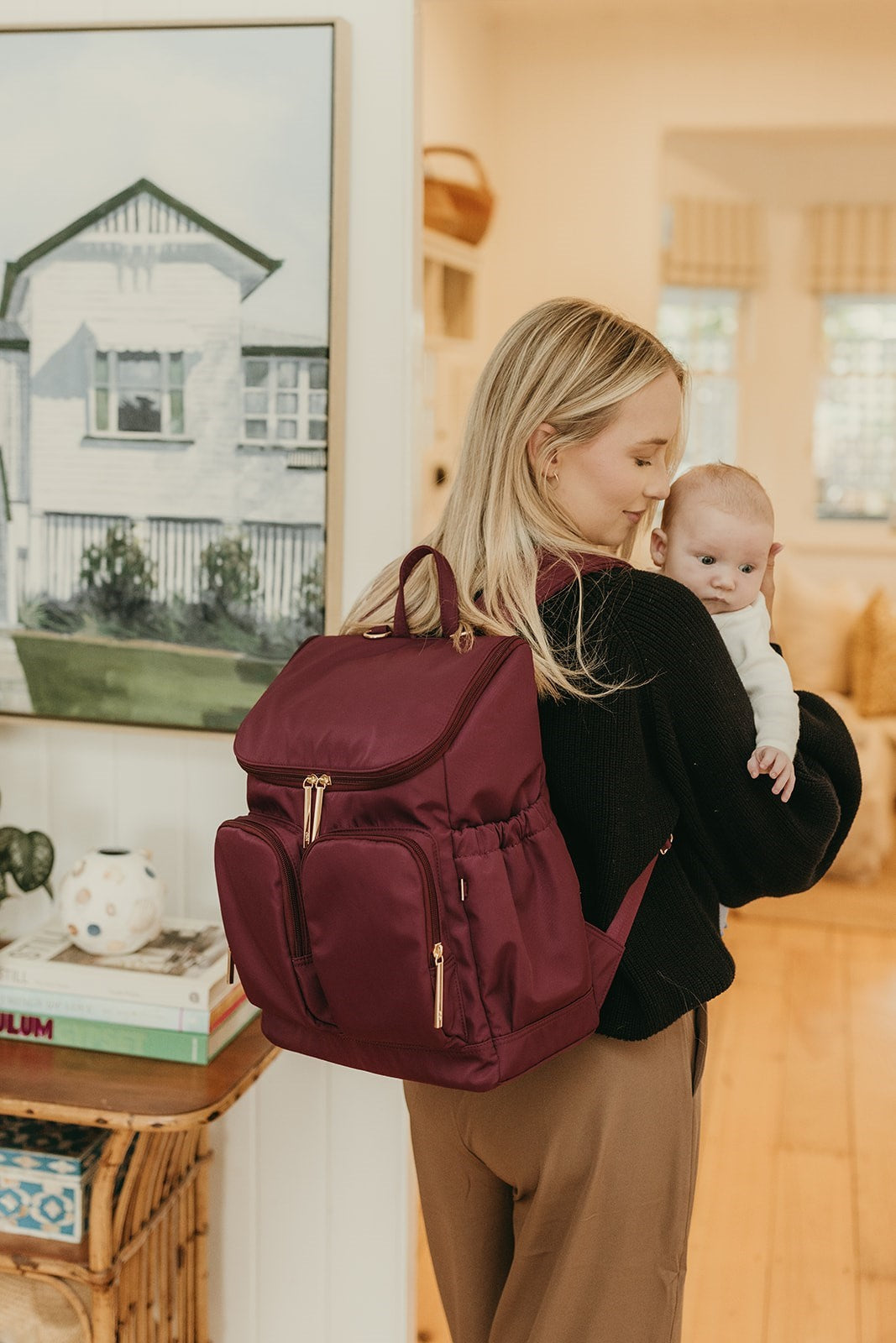 OiOi Nappy Backpack - Nylon Mulberry