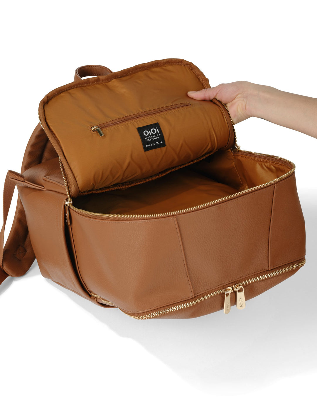 OiOi Nappy Backpack Multitasker - Chestnut Brown