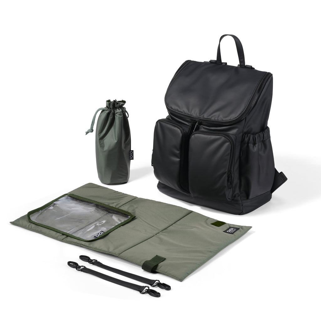 Nappy Backpack - Black Weatherproof