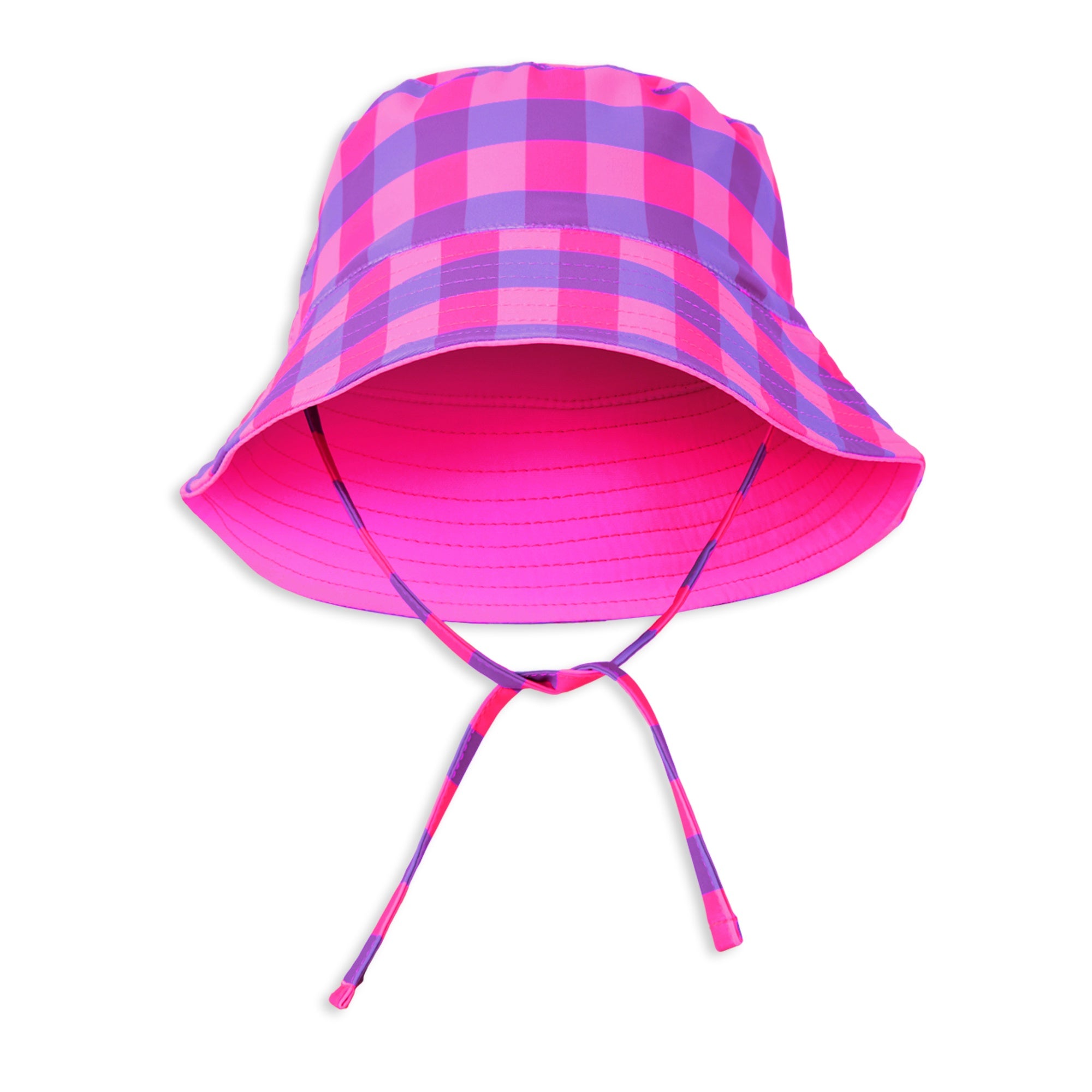 Raspberry Check Swim Hat