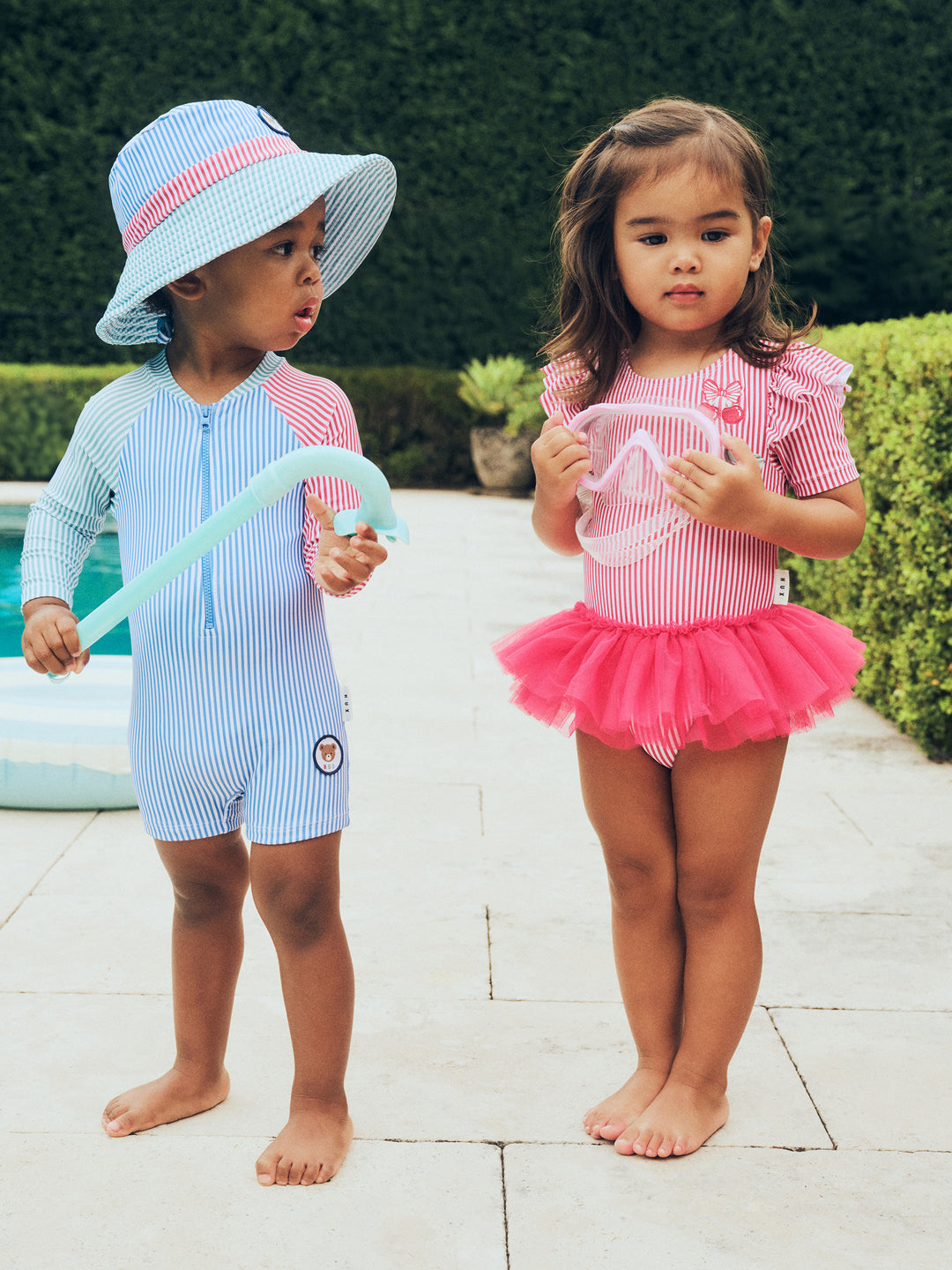 Huxbaby Spliced Stripe Swimsuit Shortie