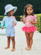 Spliced Stripe Swimsuit Shortie