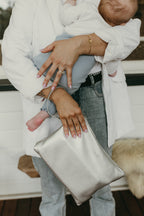 Nappy Changing Pouch - Metallic Silver