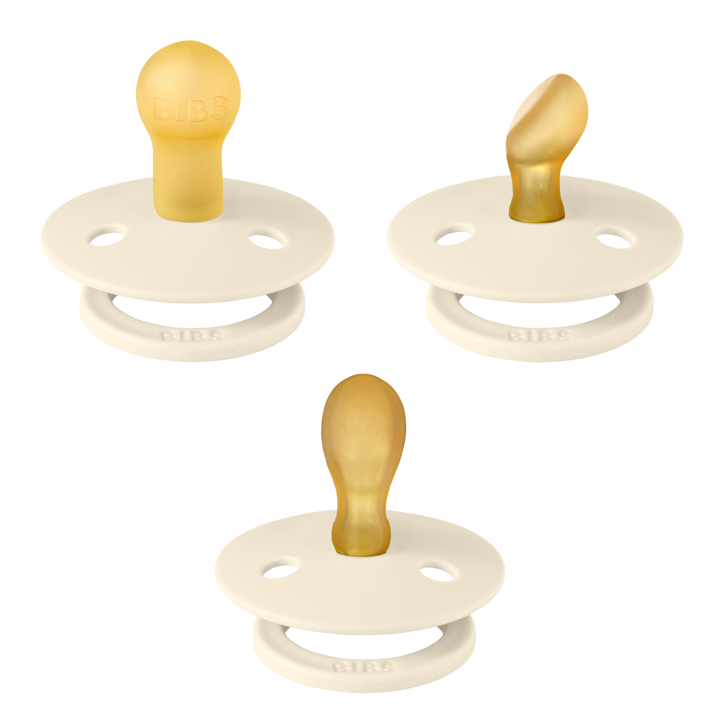 BIBS Colour Pacifier Try-It 3 Pack - Ivory