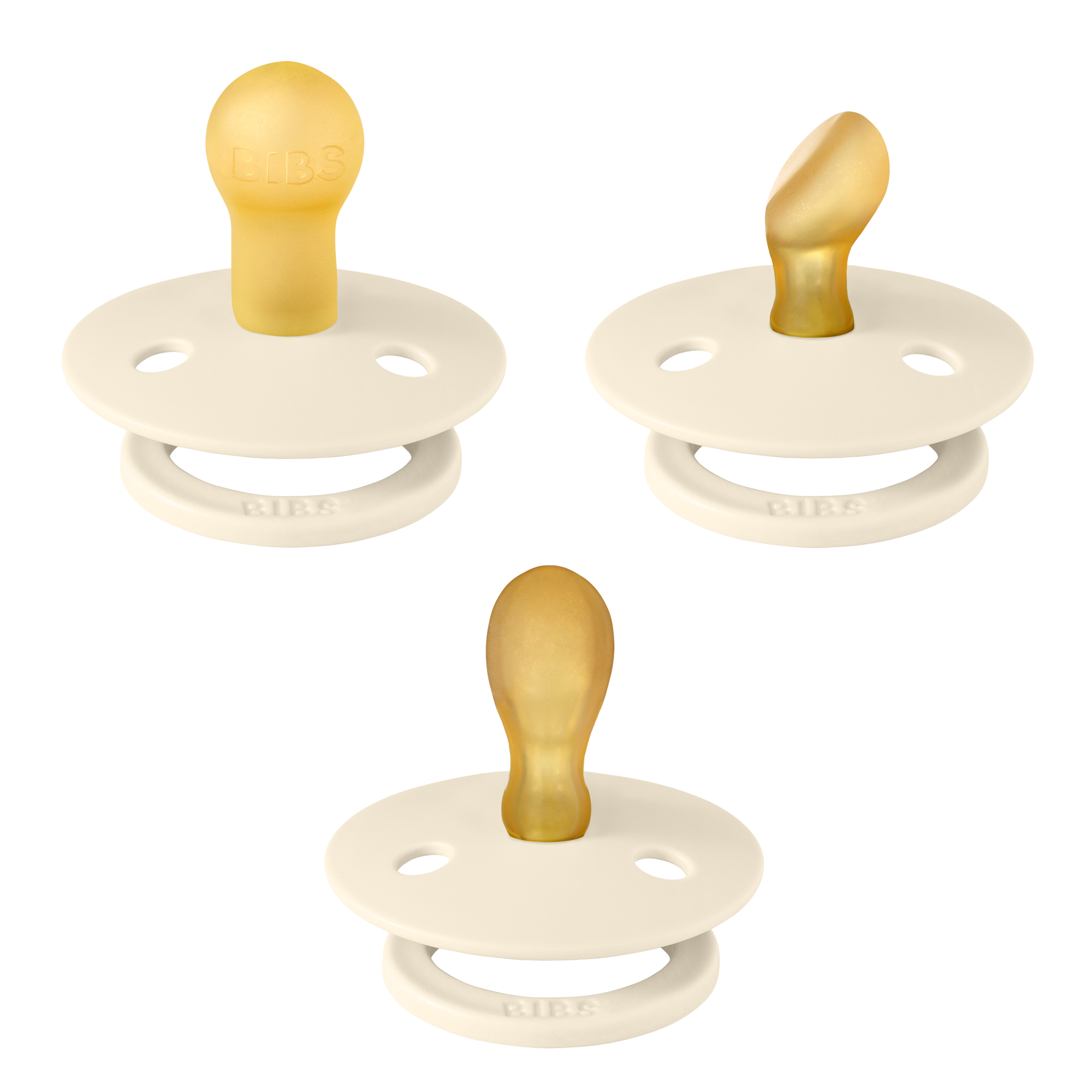 BIBS Colour Pacifier Try-It 3 Pack - Ivory