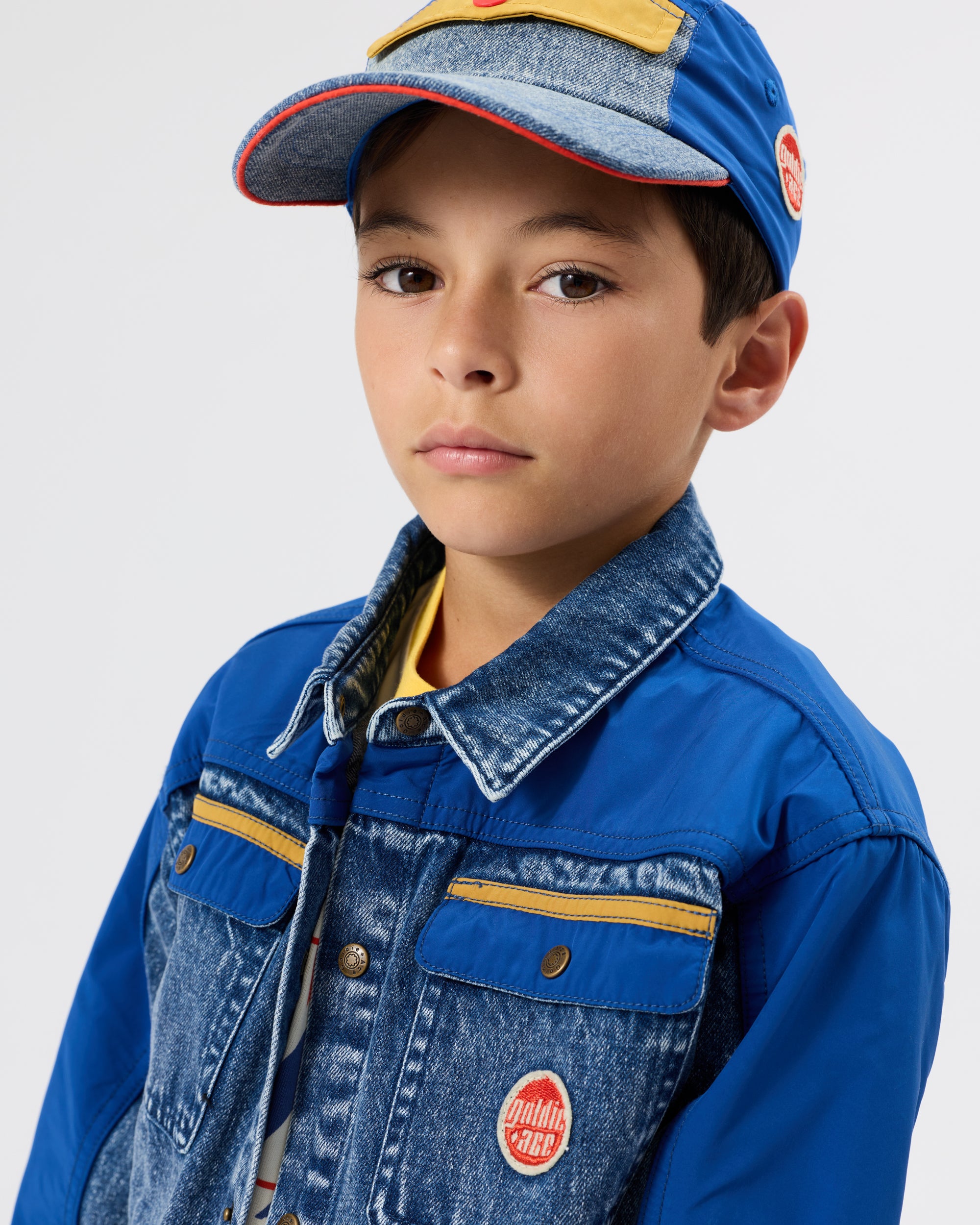 Colour Block Vintage Denim Cap