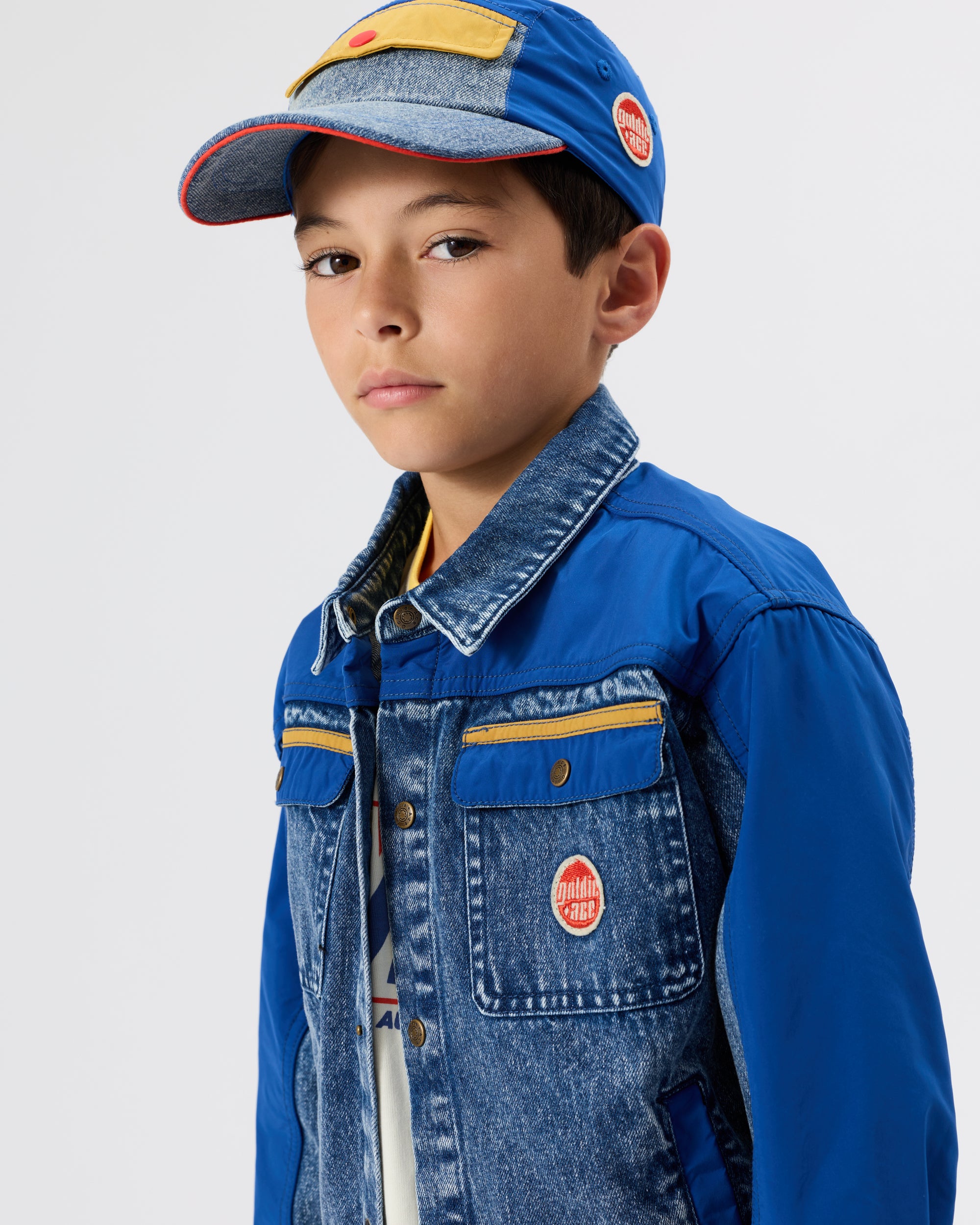 Colour Block Vintage Denim Cap