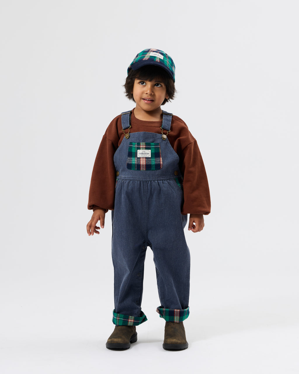 Austin Green Check Overalls