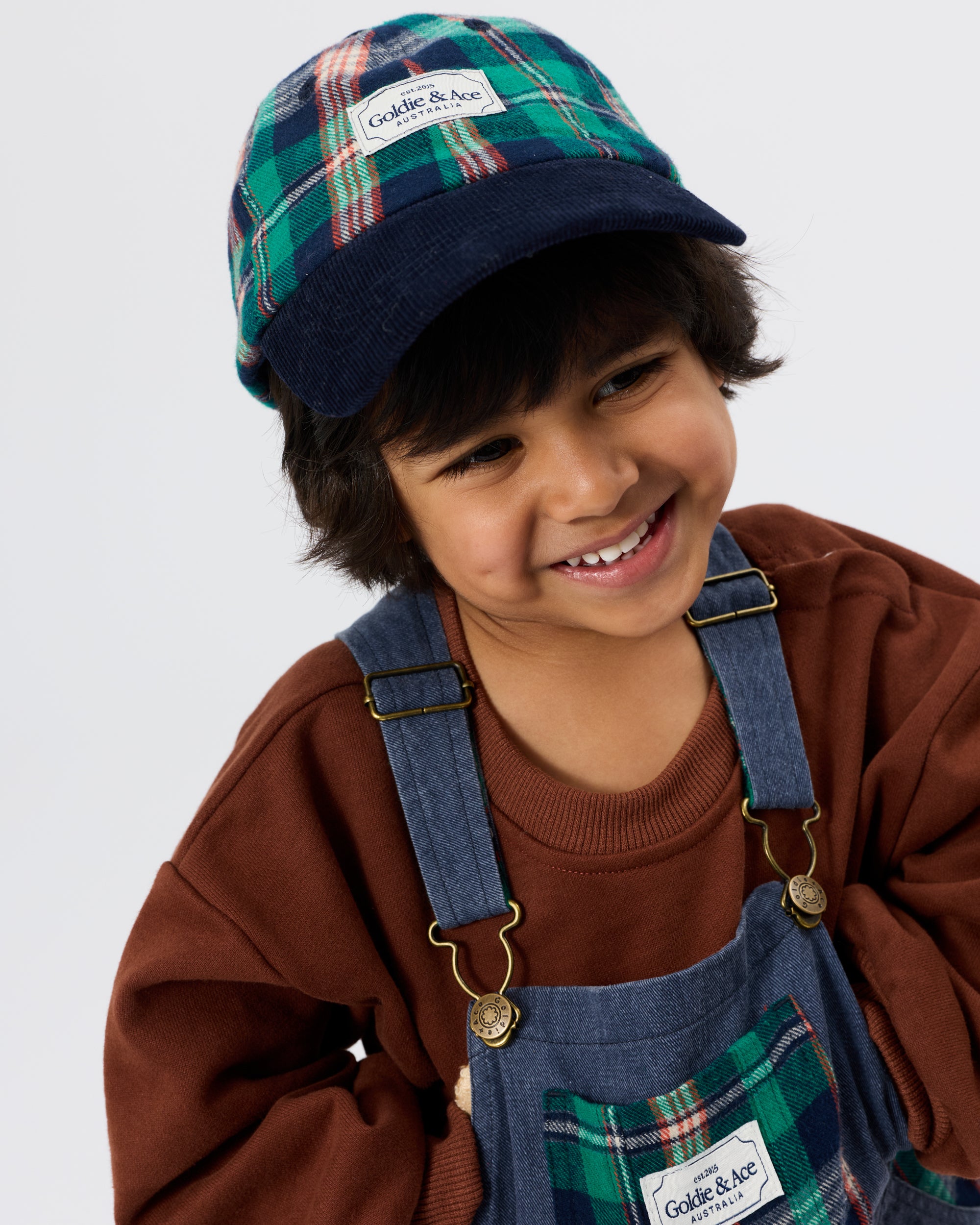 Austin Green Check Overalls