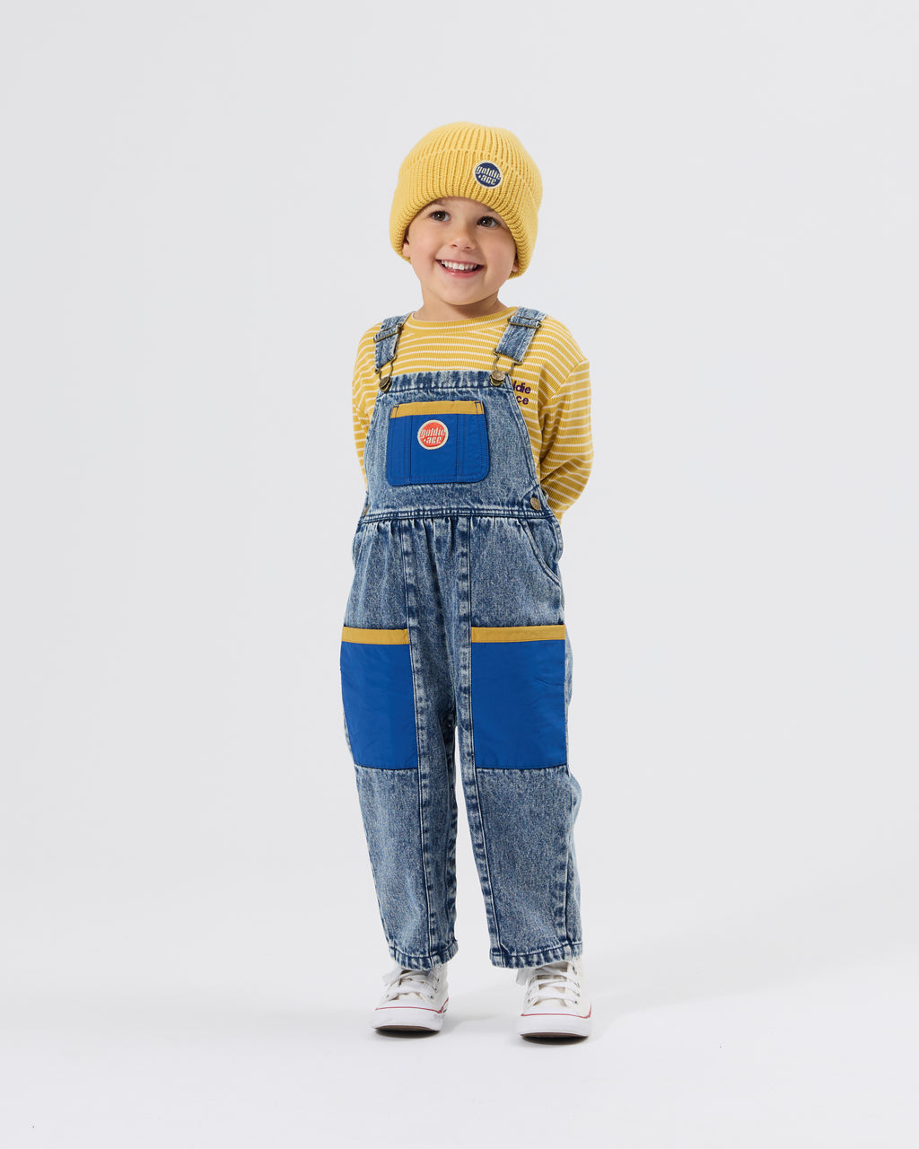 Austin Colour Block Vintage Denim Overalls