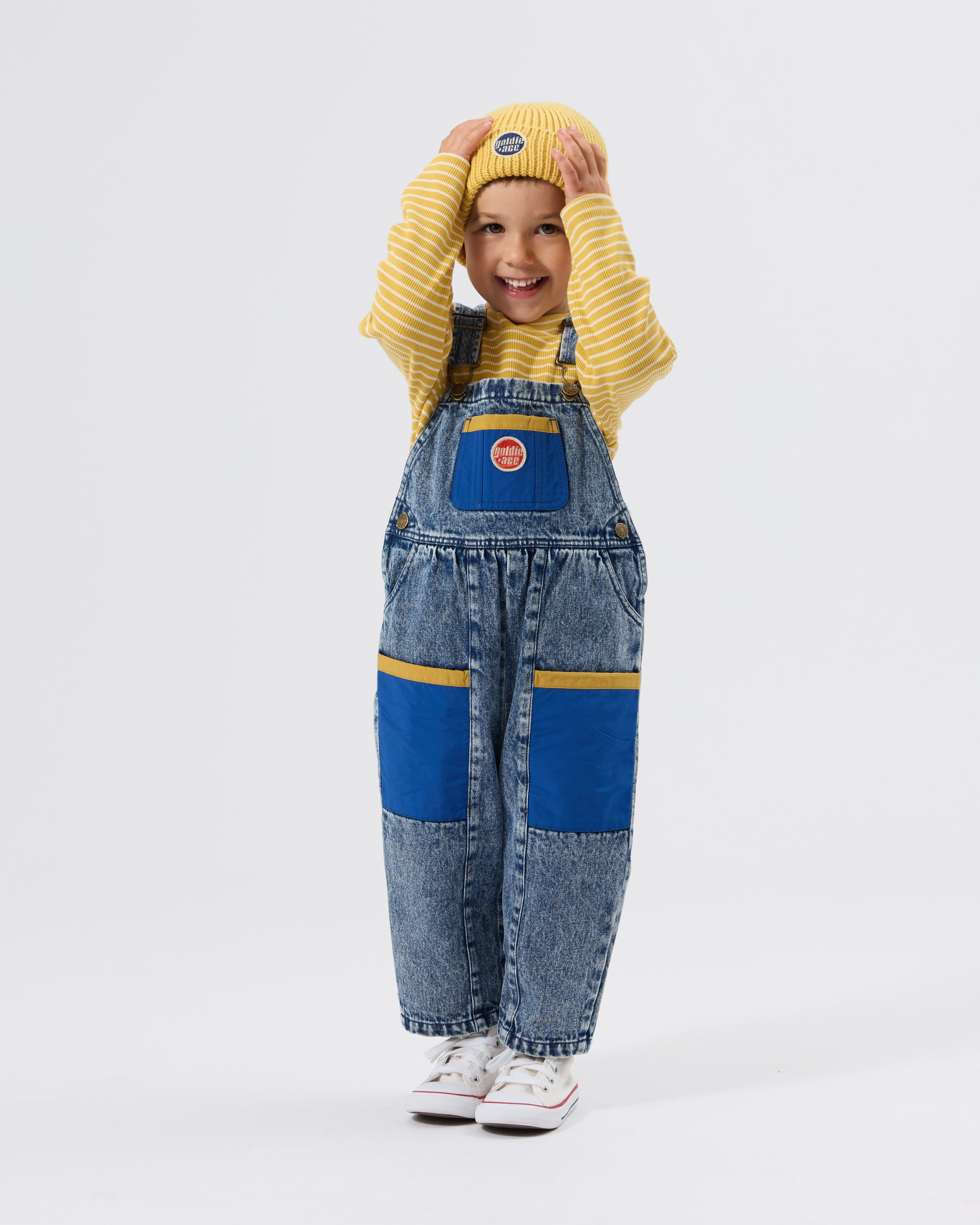 Austin Colour Block Vintage Denim Overalls