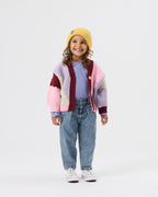 Colour Block Knit Cardigan - Pink