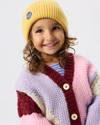 Colour Block Knit Cardigan - Pink