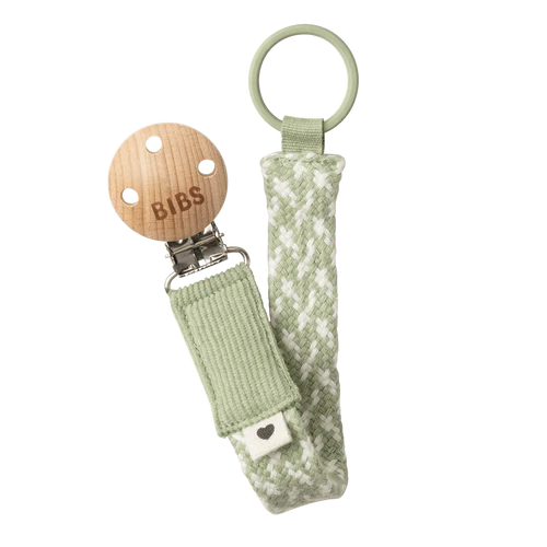 BIBS Pacifier Clip - Sage/Ivory