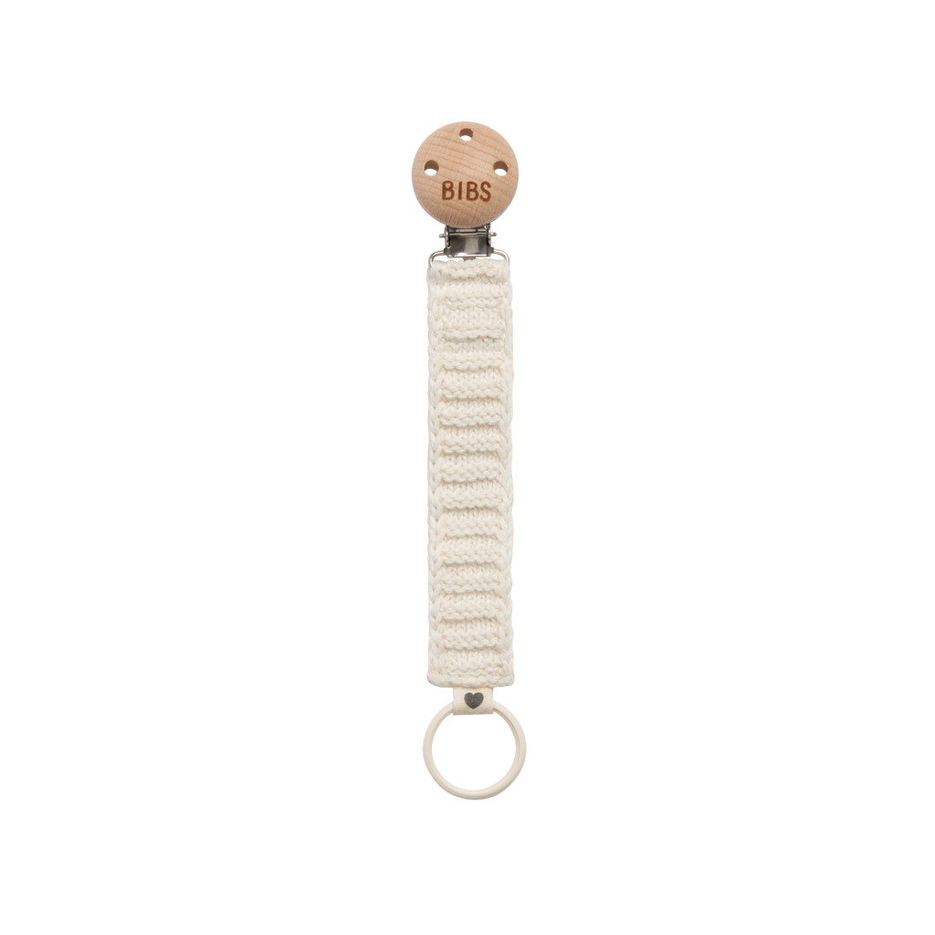 Knitted Pacifier Clip - Ivory