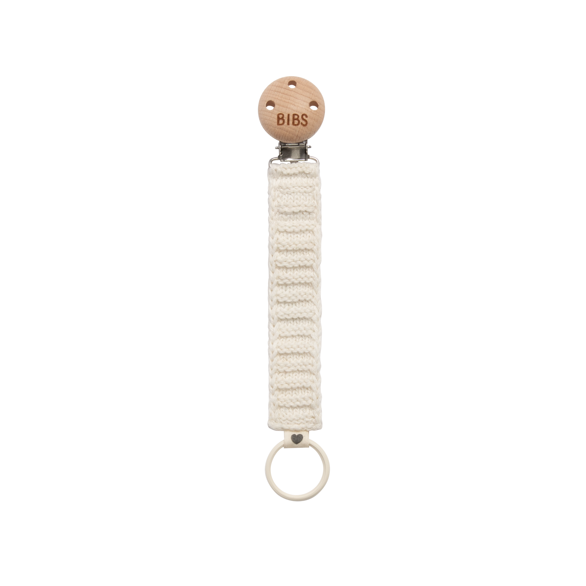 Knitted Pacifier Clip - Ivory