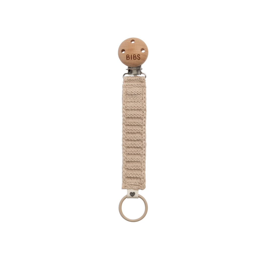 BIBS Knitted Pacifier Clip - Vanilla