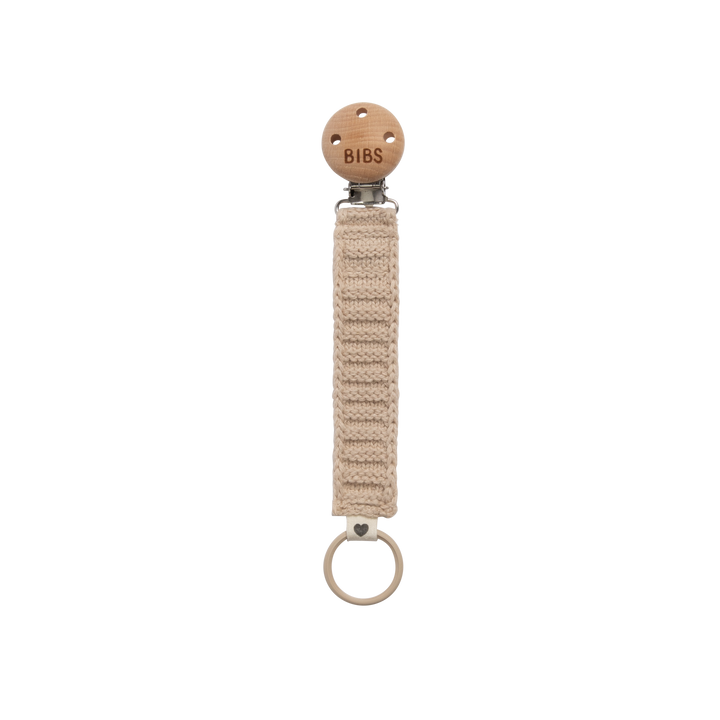 BIBS Knitted Pacifier Clip - Vanilla