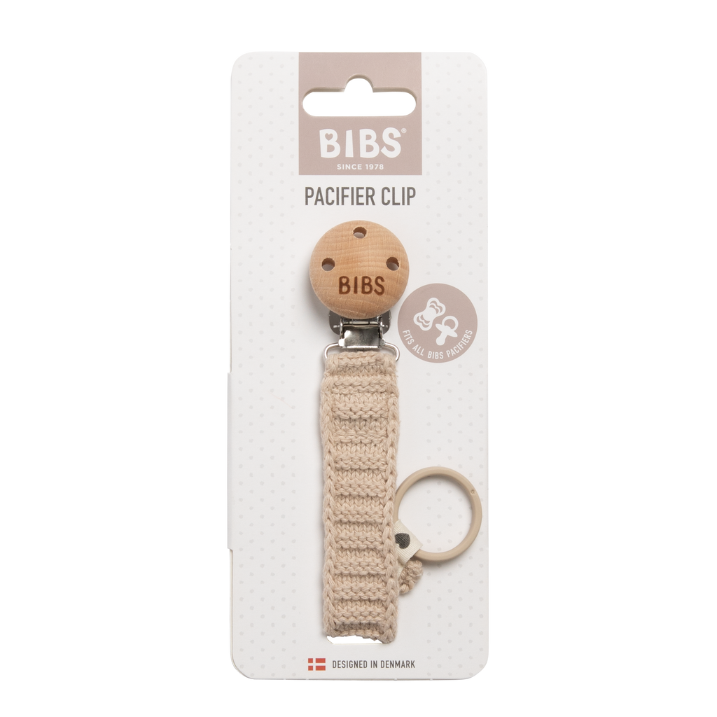 Knitted Pacifier Clip - Ivory