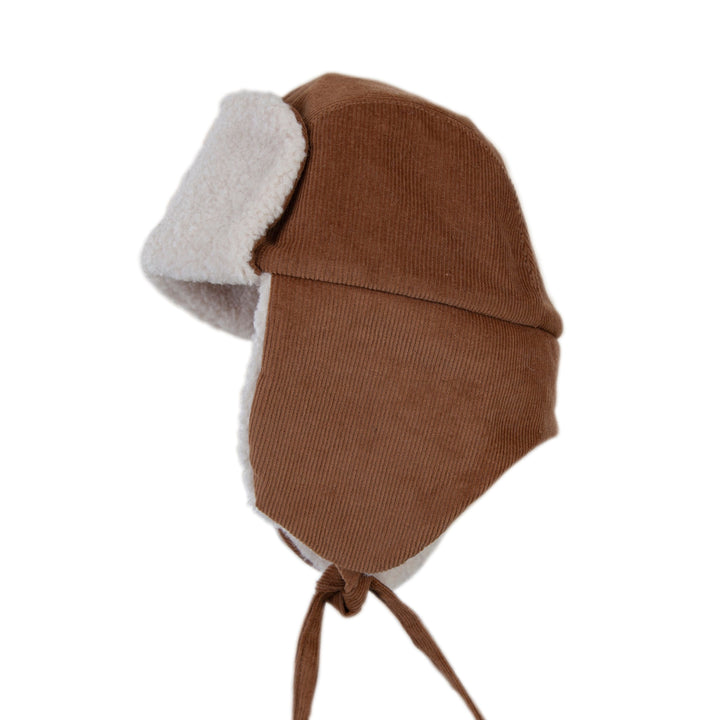 Acorn Aviator Cord Beanie - Chestnut