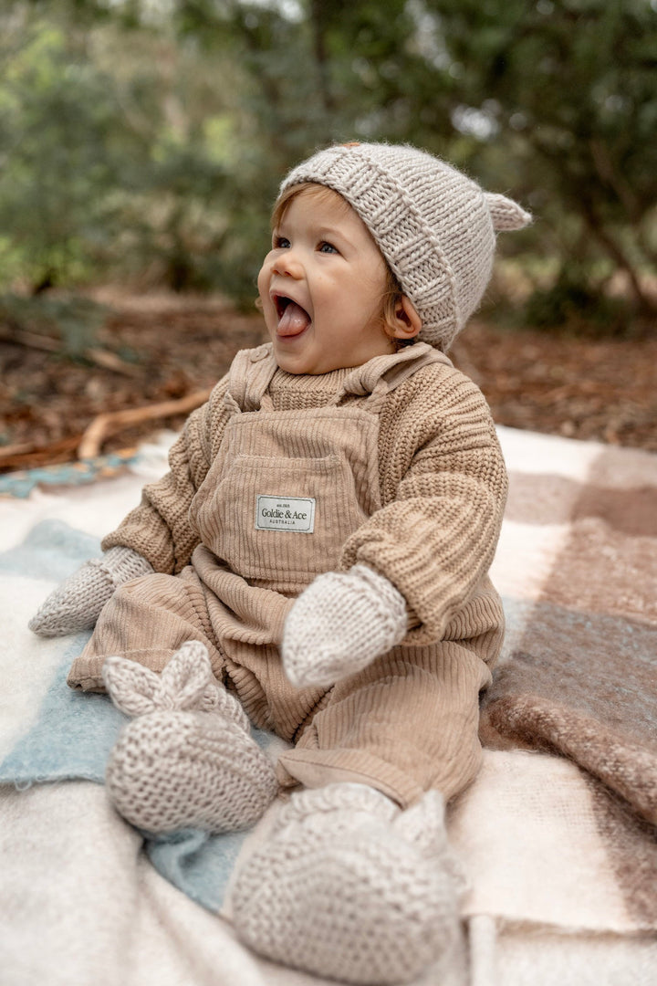 Acorn Cottontail Booties - Oatmeal