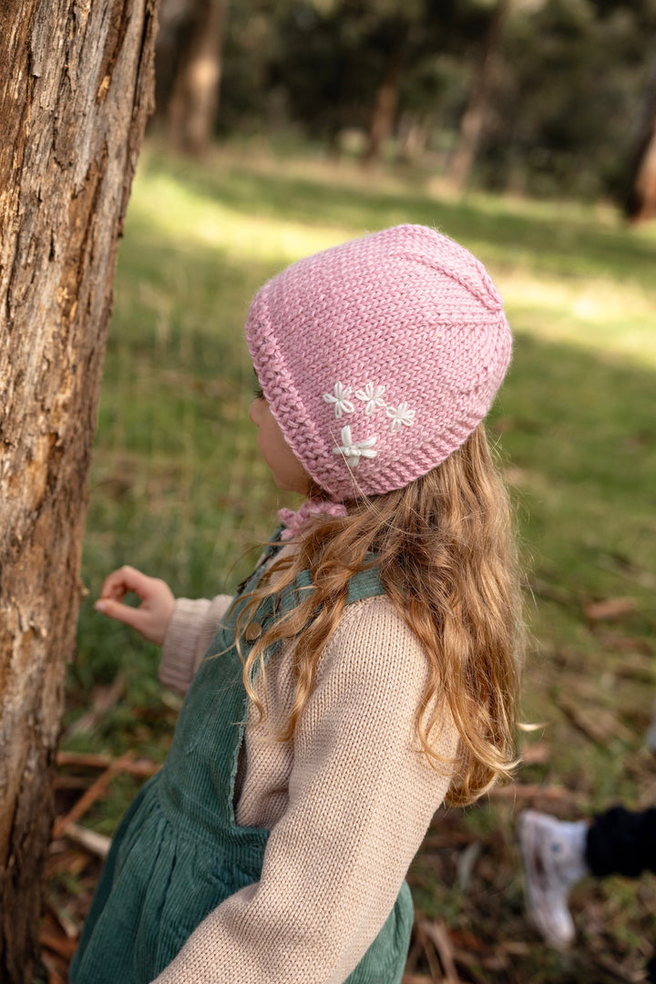 Acorn Flowers Bonnet - Pink