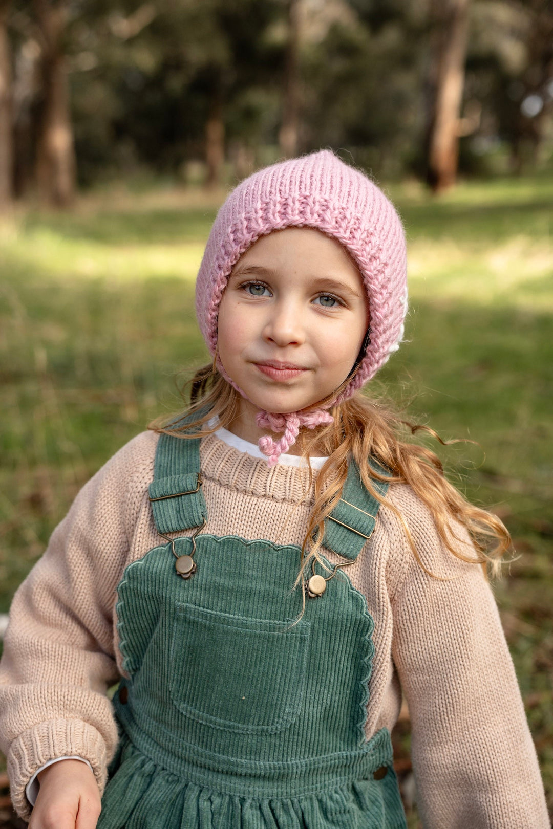 Acorn Flowers Bonnet - Pink