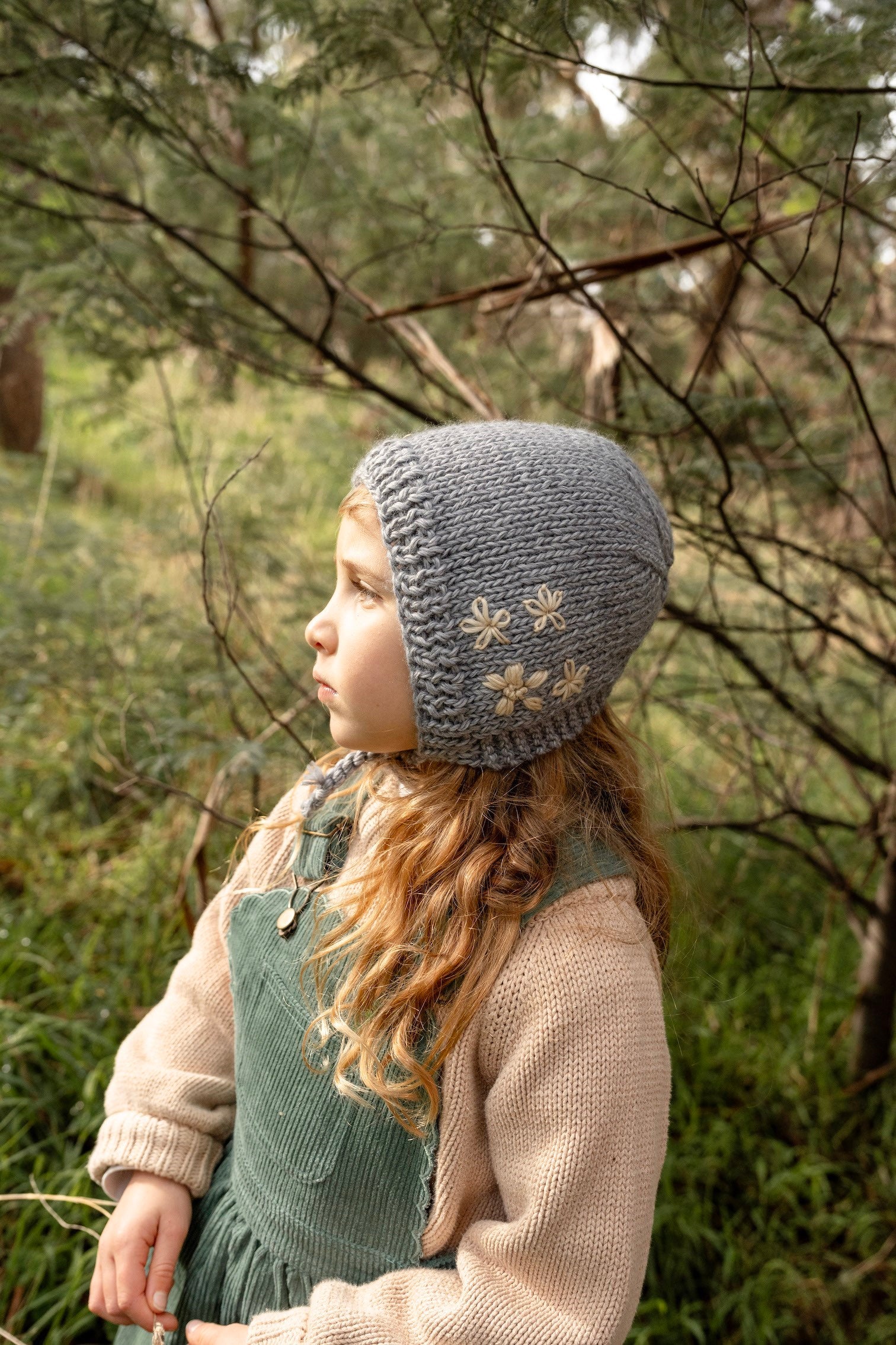 Flowers Bonnet - Grey