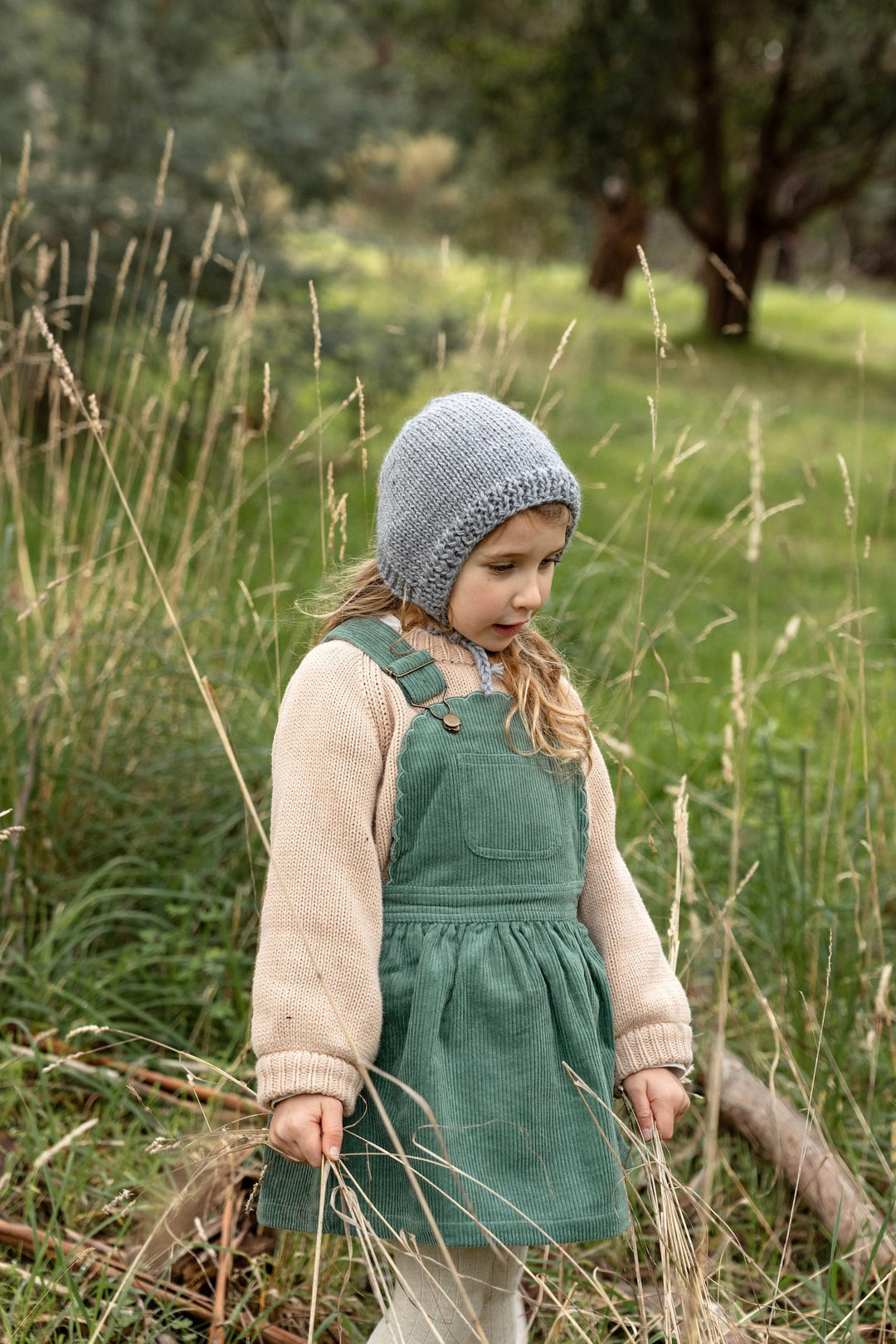 Acorn Flowers Bonnet - Grey