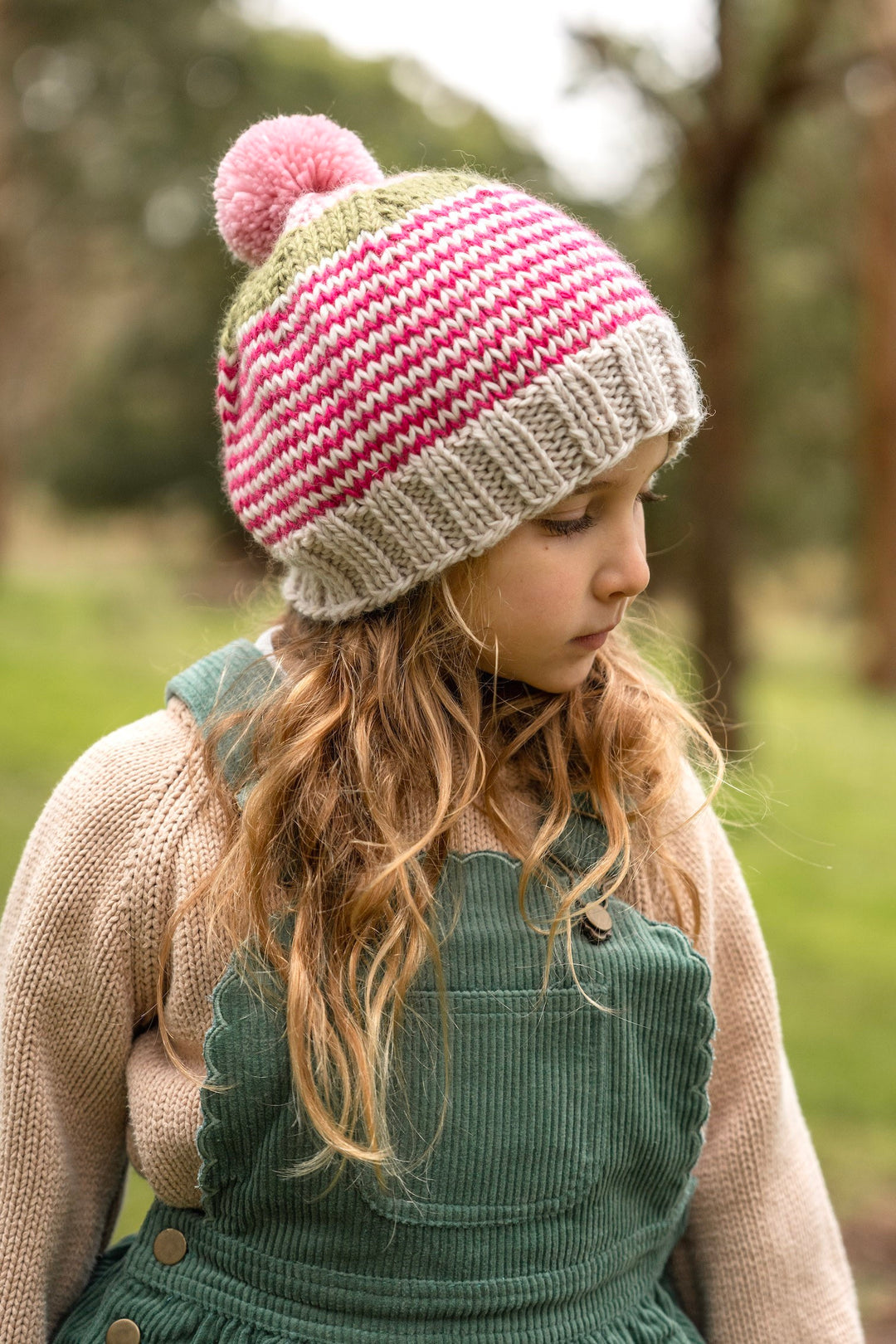 Acorn Horizon Beanie - Pink Stripe