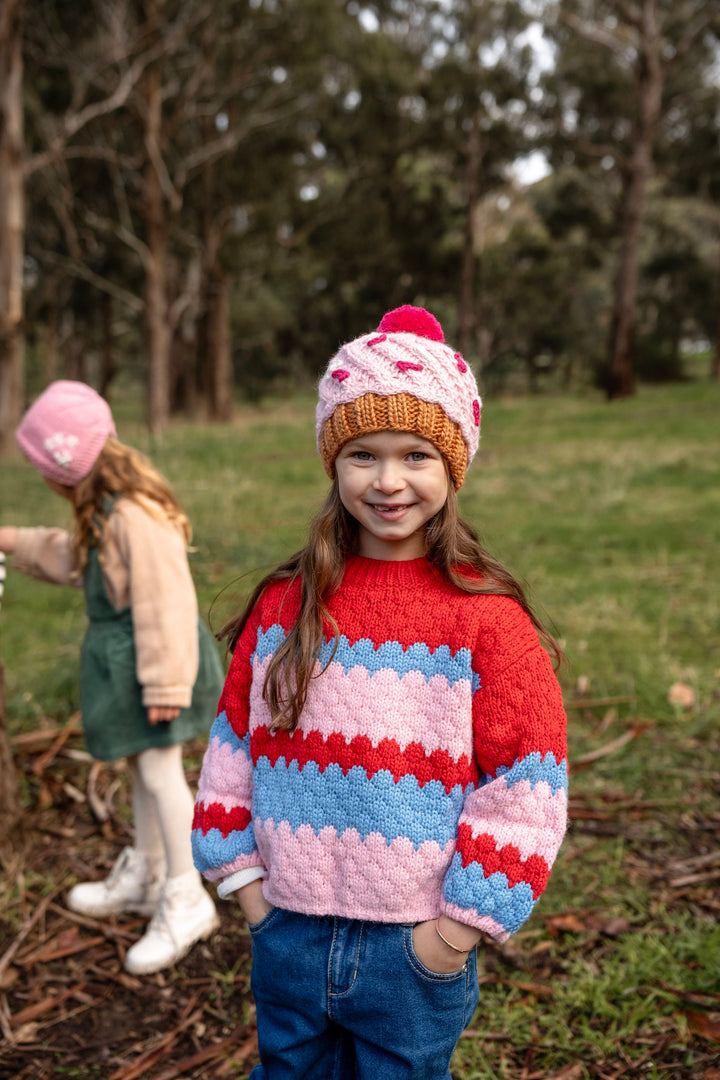 Acorn Cupcake Beanie - Pink