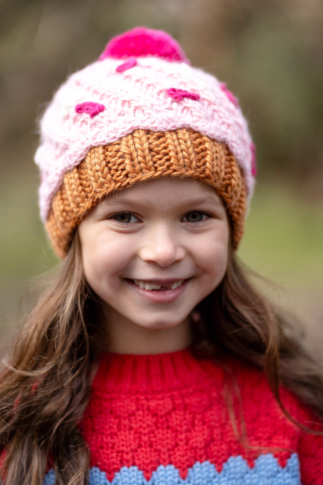 Acorn Cupcake Beanie - Pink