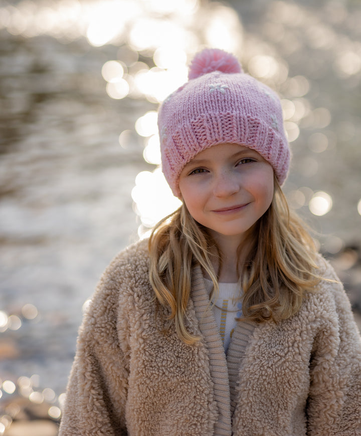 Acorn Daisy Beanie Pink