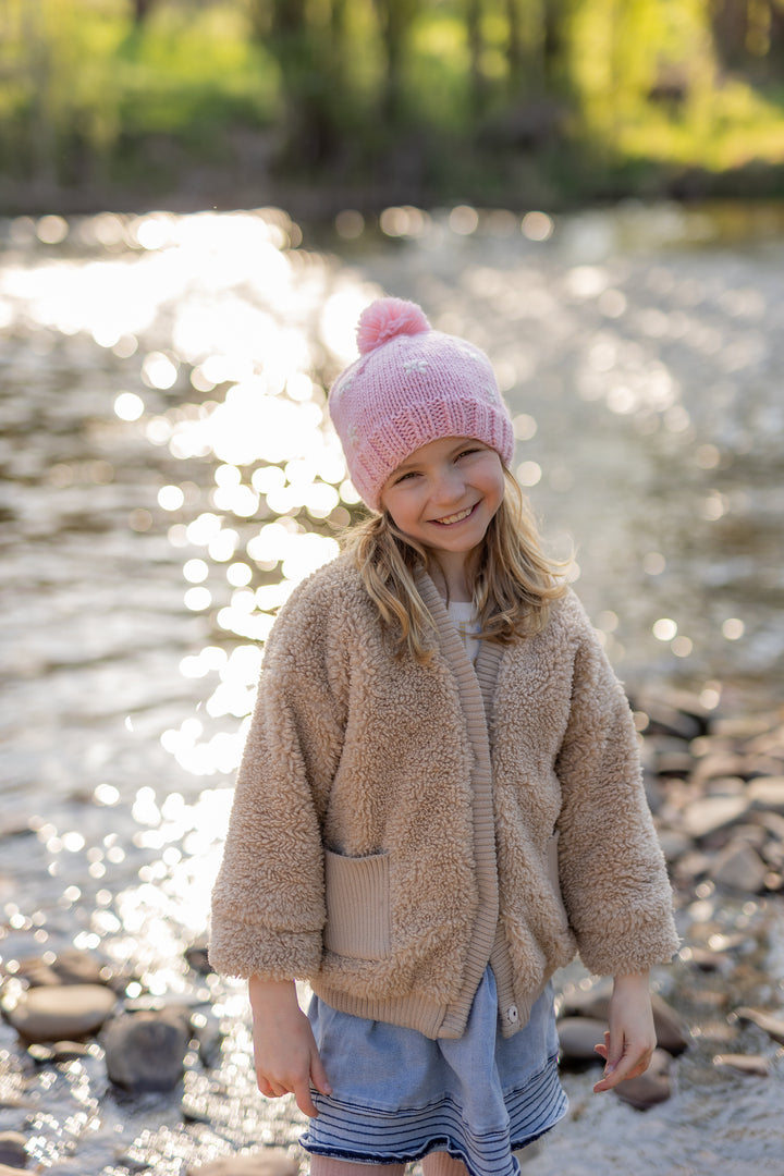 Acorn Daisy Beanie Pink