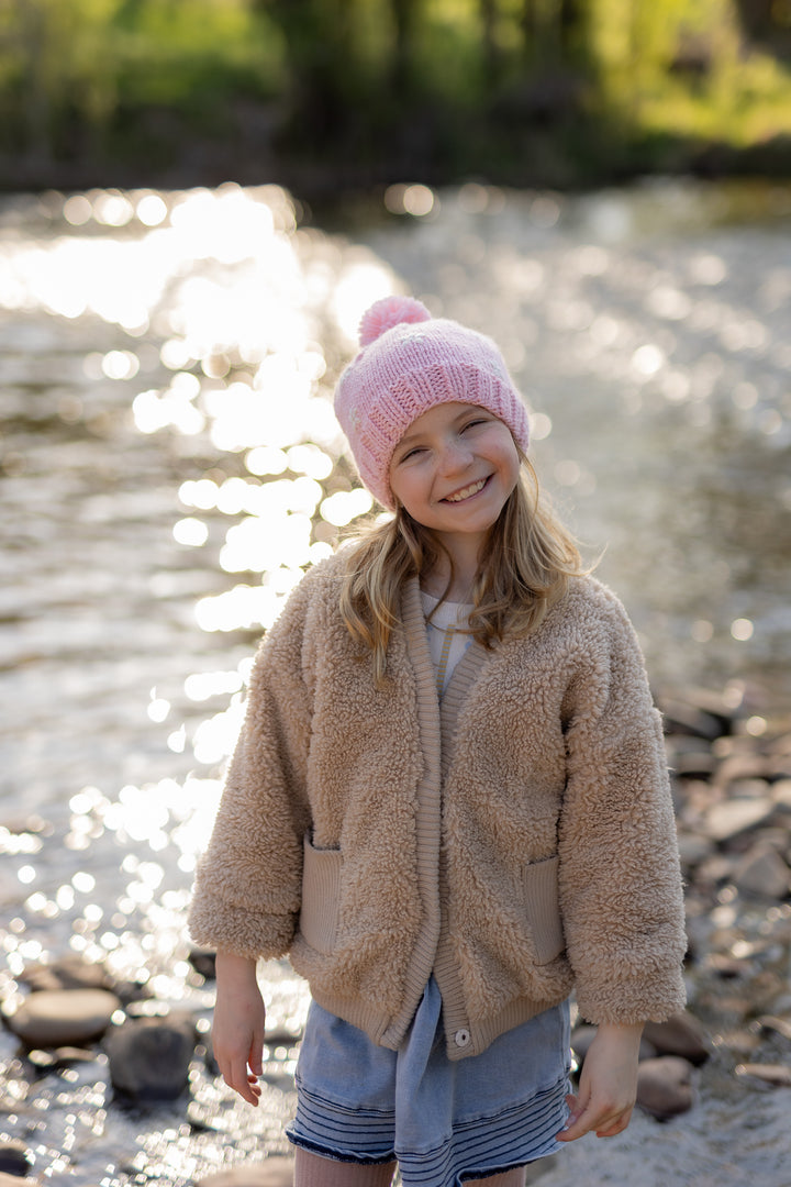Acorn Daisy Beanie Pink