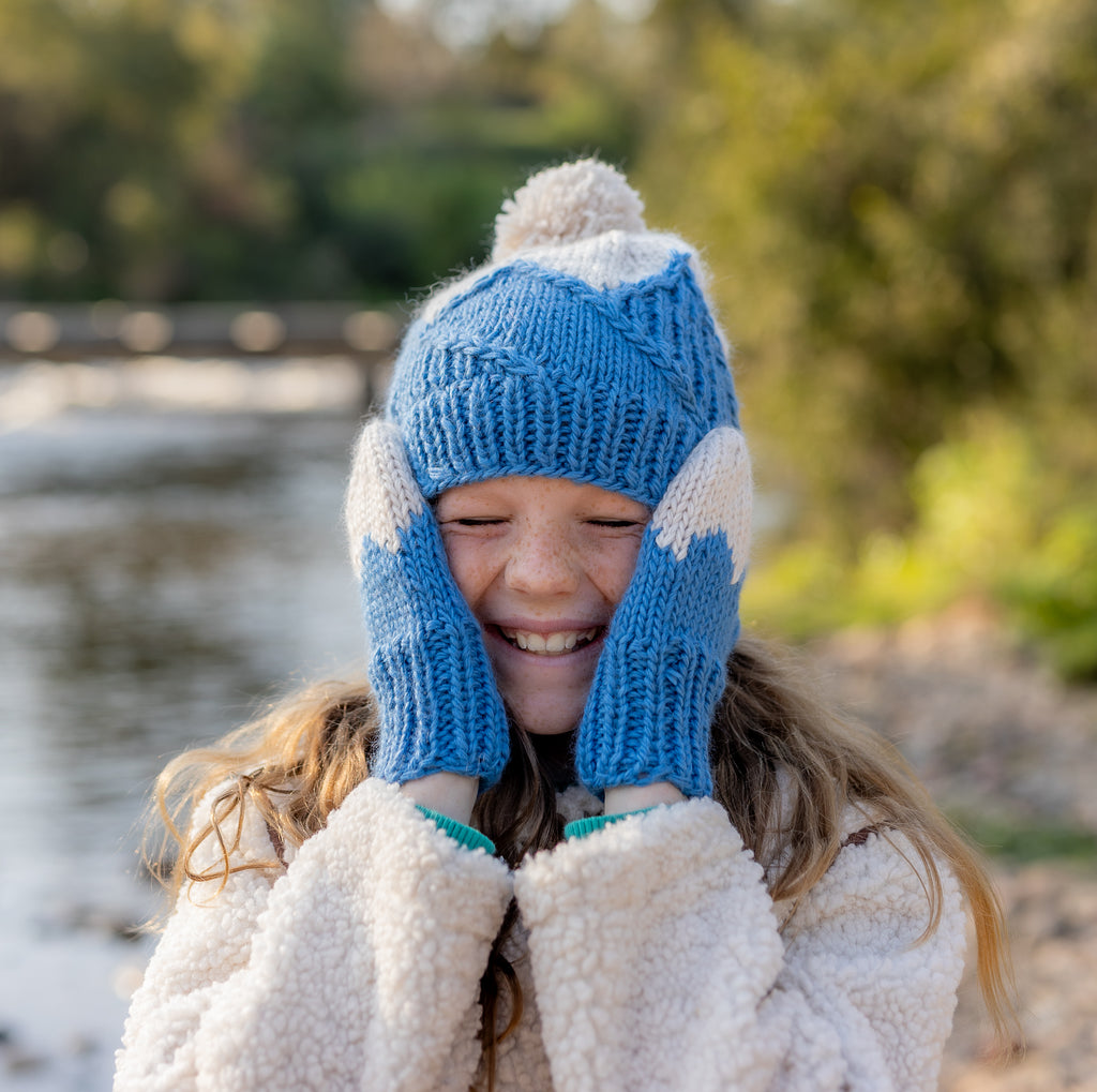 Acorn Mountain Top Beanie Blue