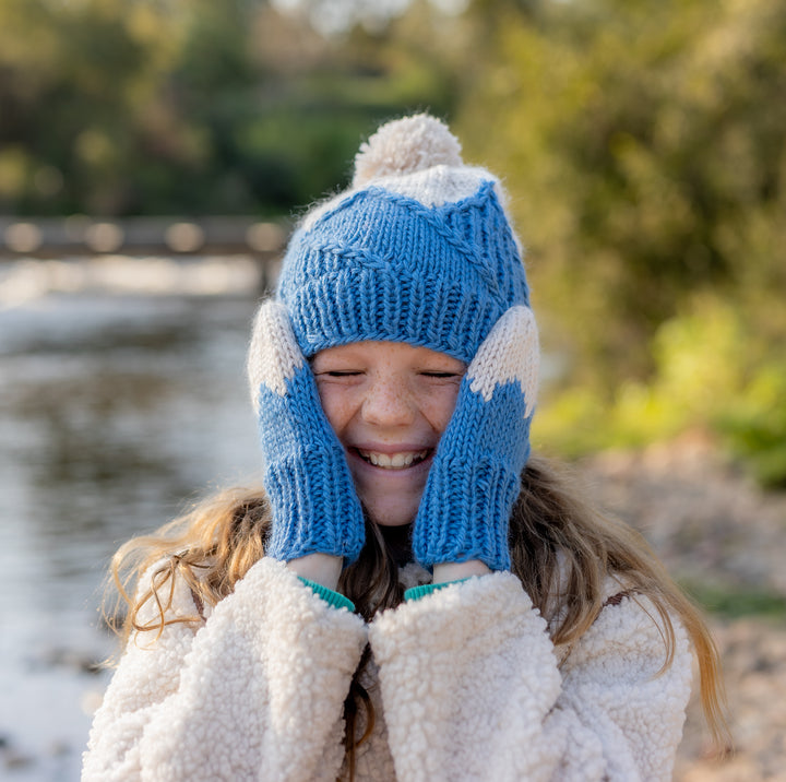 Acorn Mountain Top Beanie Blue