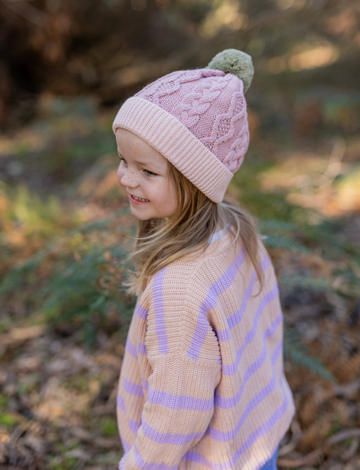 Acorn August Merino Beanie Dusty Pink
