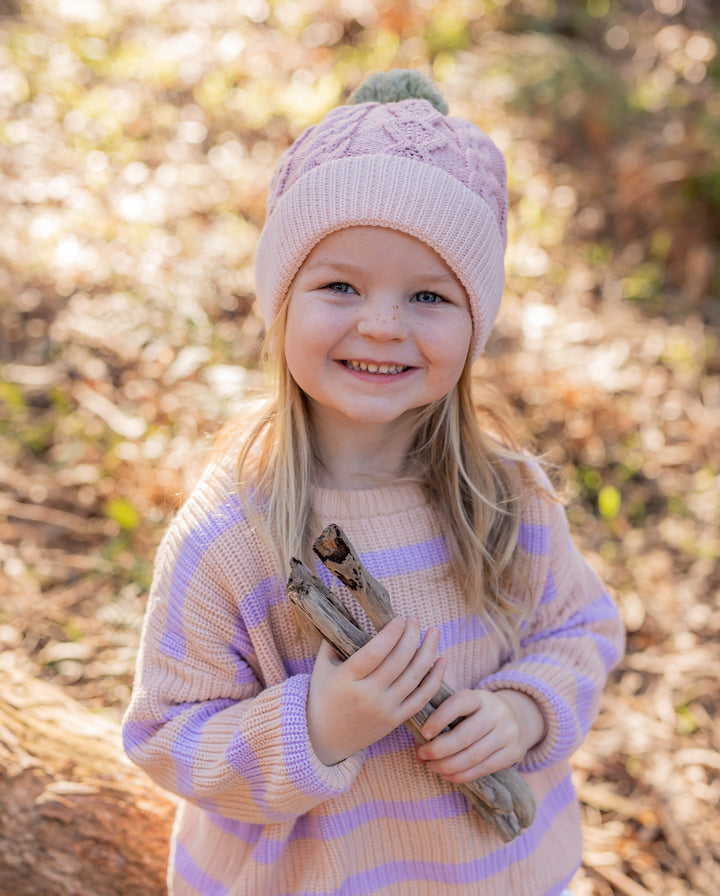 Acorn August Merino Beanie Dusty Pink