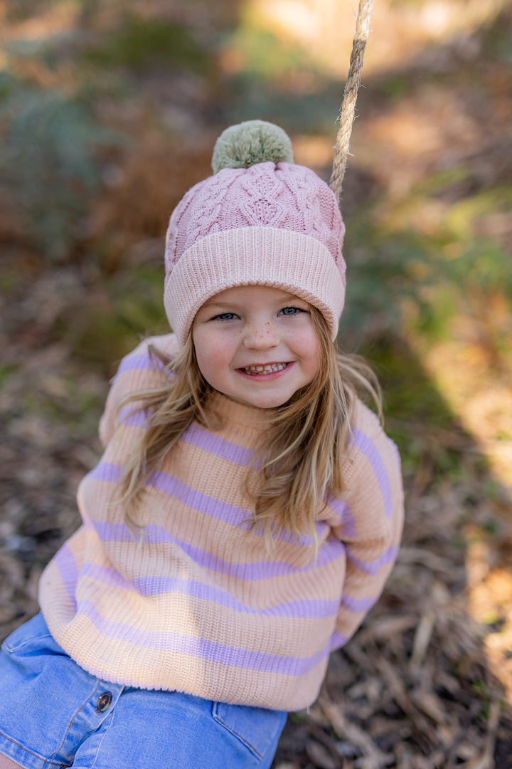 Acorn August Merino Beanie Dusty Pink