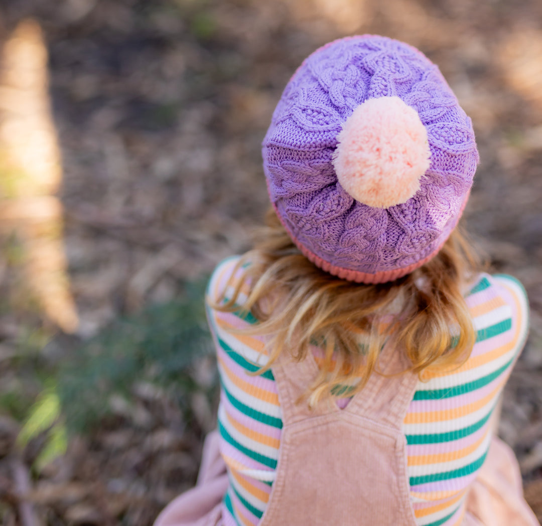 Acorn August Merino Beanie Lilac