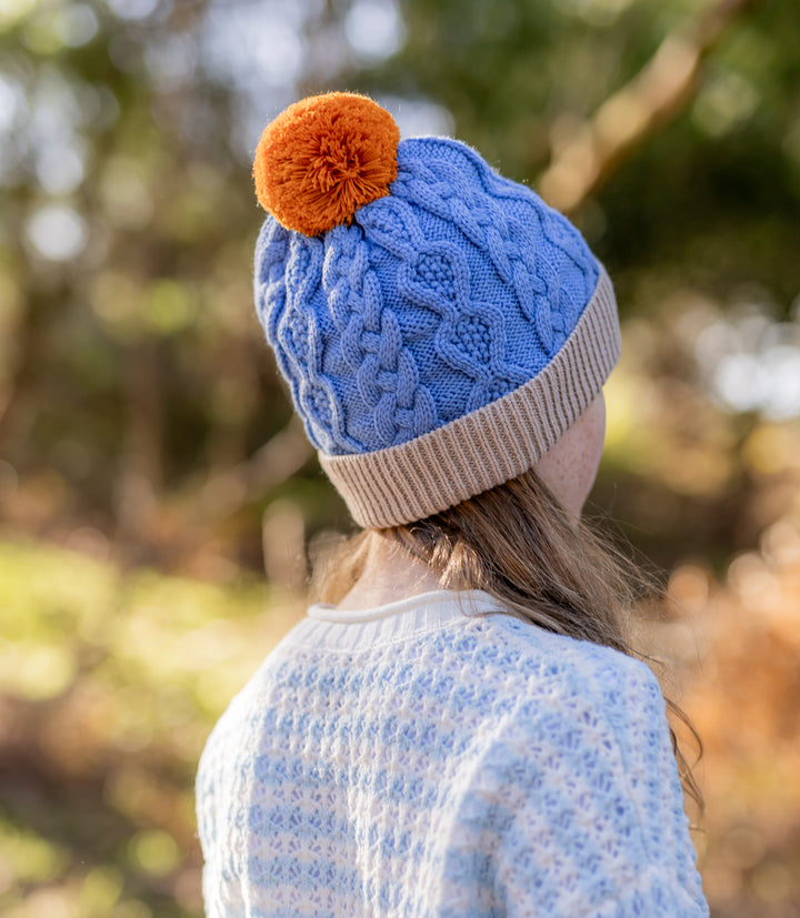 Acorn August Merino Beanie Light Blue
